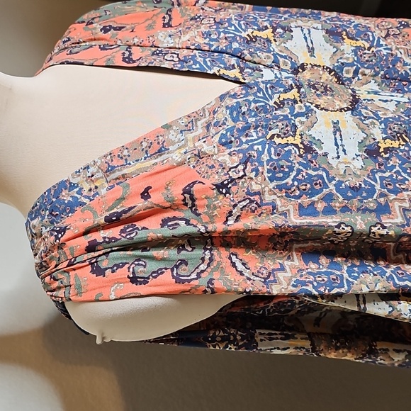 Free People Darcy Tapestry Print Multicolor‎ V-Neck Sleeveless Blouse XS - Picture 3 of 9